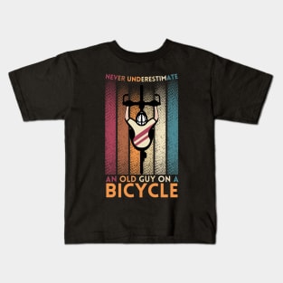 Never Underestimate An Old Guy On A Bicycle Kids T-Shirt